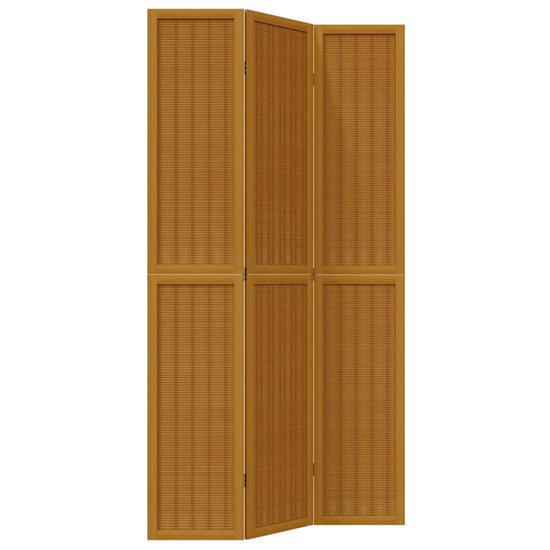 Kamerscherm Met 3 Panelen Massief Paulowniahout Bruin 40 x 220 cm