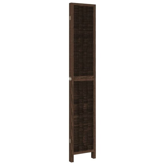 Kamerscherm Met 4 Panelen Massief Paulowniahout Donkerbruin 40 x 220 cm
