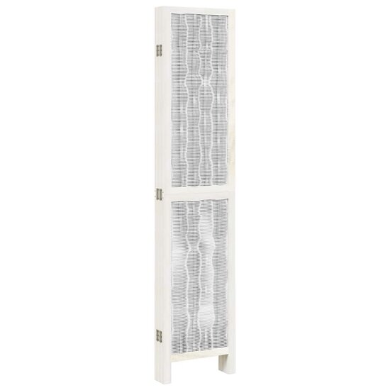 Kamerscherm Met 6 Panelen Massief Paulowniahout Wit 40 x 180 cm