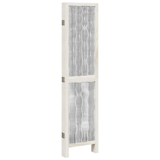 Kamerscherm Met 5 Panelen Massief Paulowniahout Wit 40 x 160 cm 1