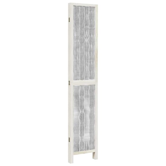 Kamerscherm Met 4 Panelen Massief Paulowniahout Wit 40 x 200 cm 1