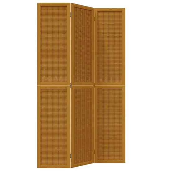 Kamerscherm Met 3 Panelen Massief Paulowniahout Bruin 40 x 200 cm