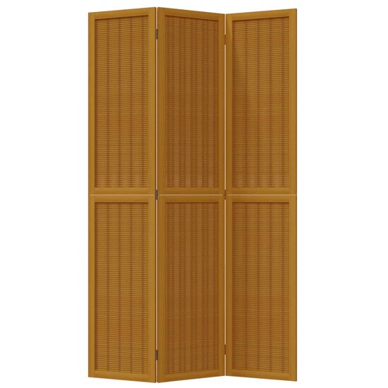 Kamerscherm Met 3 Panelen Massief Paulowniahout Bruin 40 x 200 cm