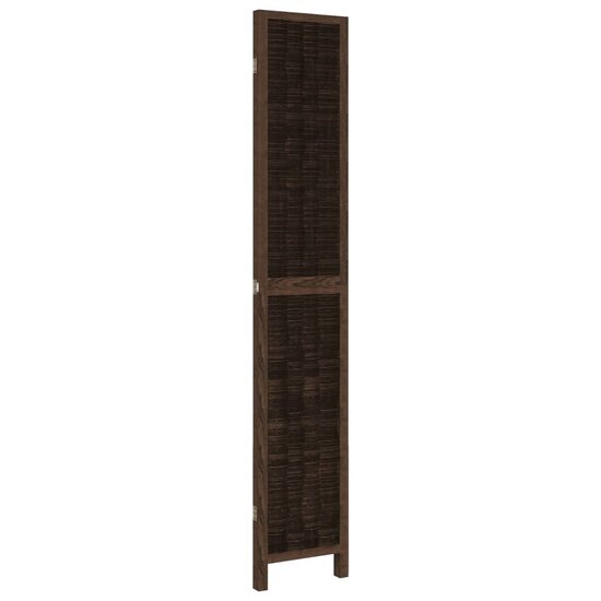 Kamerscherm Met 3 Panelen Massief Paulowniahout Donkerbruin 40 x 220 cm