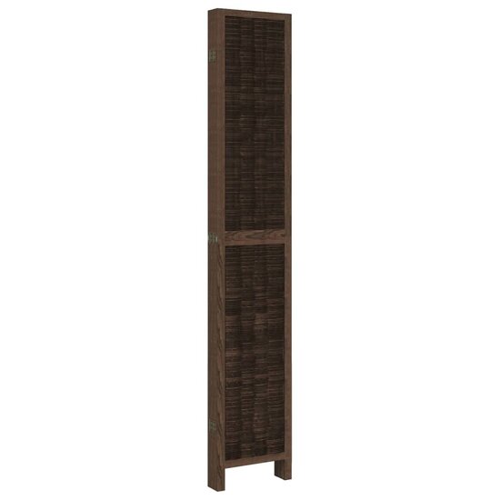 Kamerscherm Met 6 Panelen Massief Paulowniahout Donkerbruin 40 x 220 cm