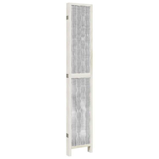 Kamerscherm Met 5 Panelen Massief Paulowniahout Wit 40 x 220 cm 1