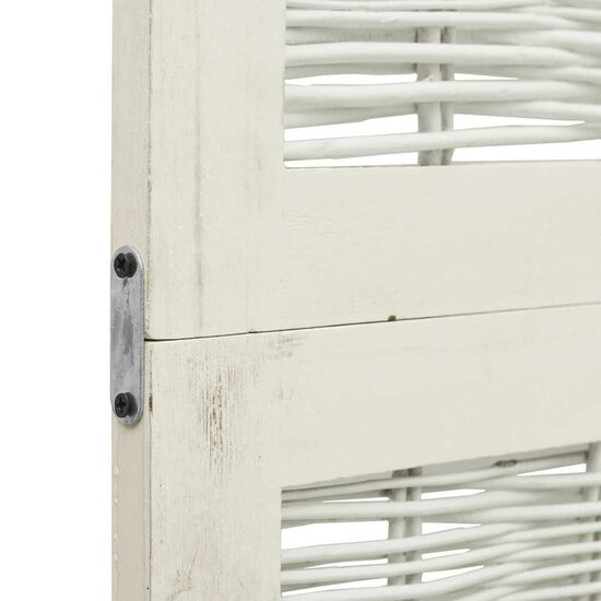 Kamerscherm Met 5 Panelen Massief Paulowniahout Wit 40 x 220 cm 1