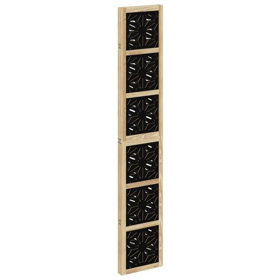 Kamerscherm Met 4 Panelen Massief Paulowniahout Bruin En Zwart 40 x 220 cm