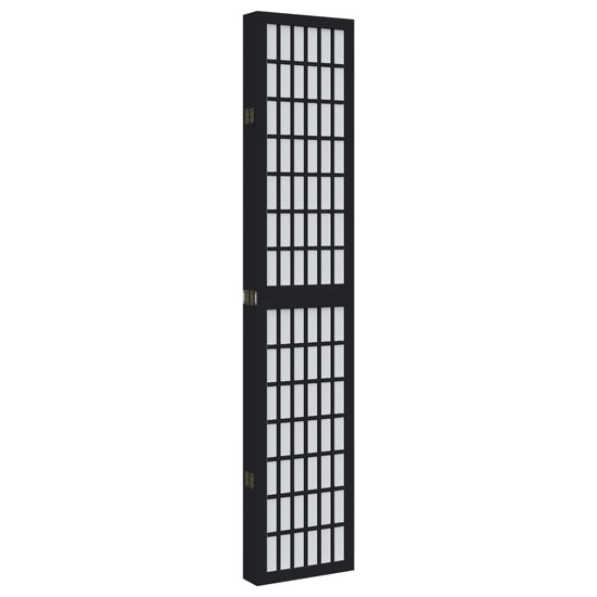 Kamerscherm Met 6 Panelen Massief Paulowniahout Zwart 40 x 180 cm