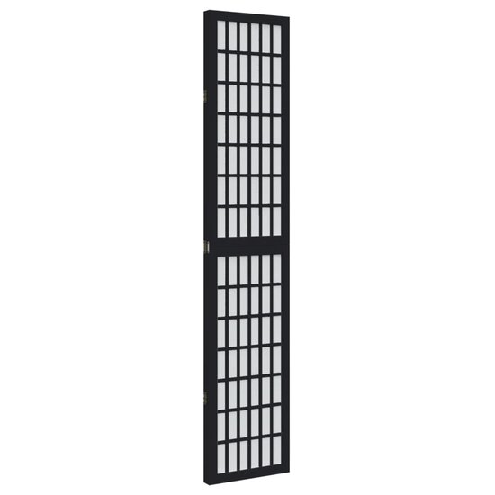Kamerscherm Met 3 Panelen Massief Paulowniahout Zwart 40 x 220 cm
