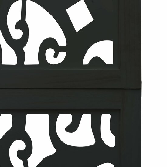 Kamerscherm Met 6 Panelen Massief Paulowniahout Zwart 40 x 200 cm