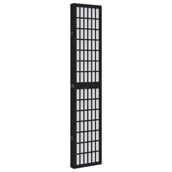 Kamerscherm Met 5 Panelen Massief Paulowniahout Zwart 40 x 180 cm