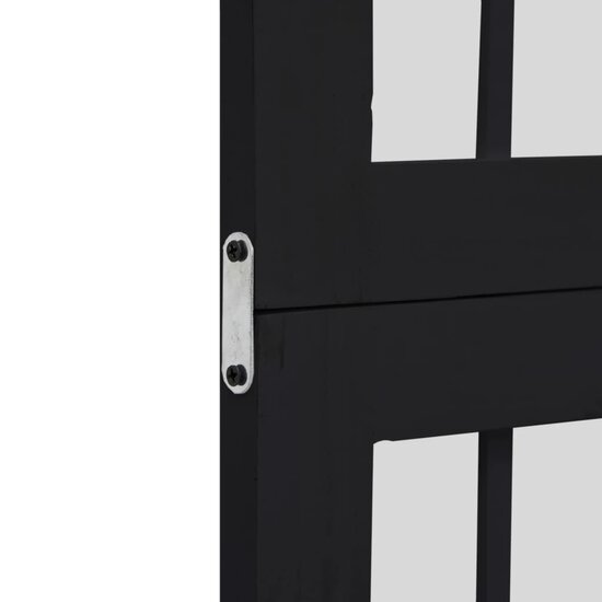 Kamerscherm Met 5 Panelen Massief Paulowniahout Zwart 40 x 180 cm
