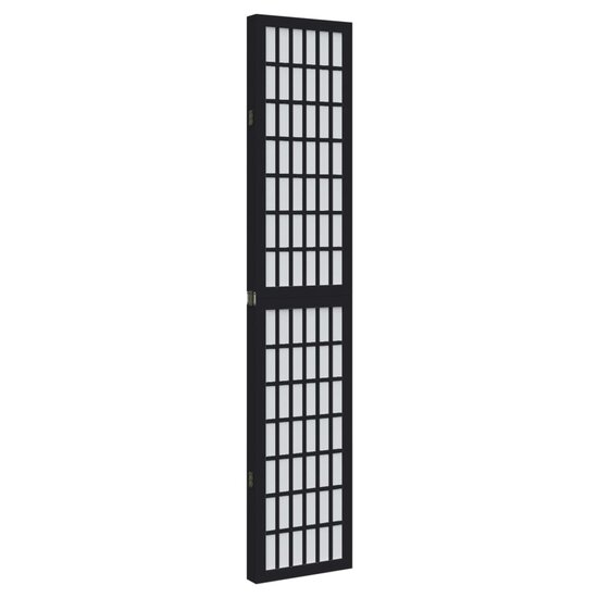 Kamerscherm Met 4 Panelen Massief Paulowniahout Zwart 40 x 160 cm