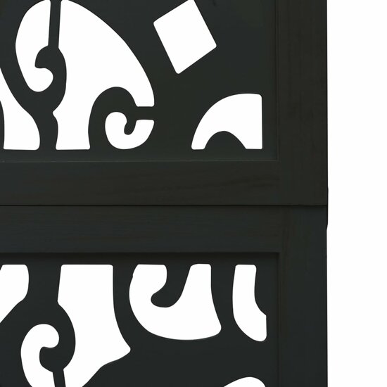 Kamerscherm Met 3 Panelen Massief Paulowniahout Zwart 40 x 200 cm