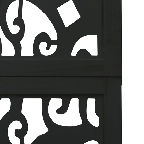 Kamerscherm Met 6 Panelen Massief Paulowniahout Zwart 40 x 220 cm