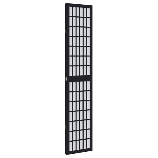 Kamerscherm Met 3 Panelen Massief Paulowniahout Zwart 40 x 200 cm