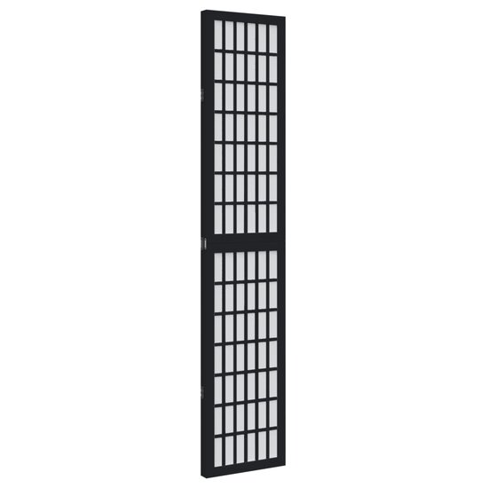 Kamerscherm Met 3 Panelen Massief Paulowniahout Zwart 40 x 180 cm