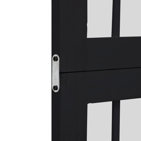 Kamerscherm Met 3 Panelen Massief Paulowniahout Zwart 40 x 180 cm
