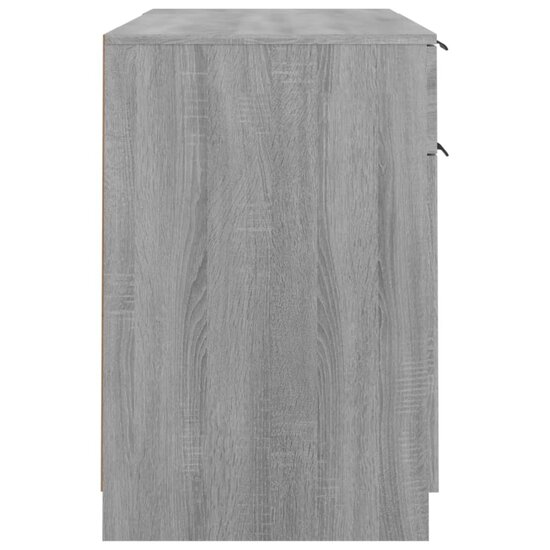 Bureau Met Bijzetkast Bewerkt Hout Eikenkleurig Grijs sonoma