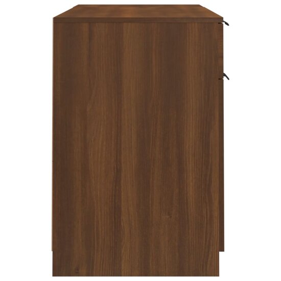 Bureau Met Bijzetkast Bewerkt Hout bruin eikenkleur