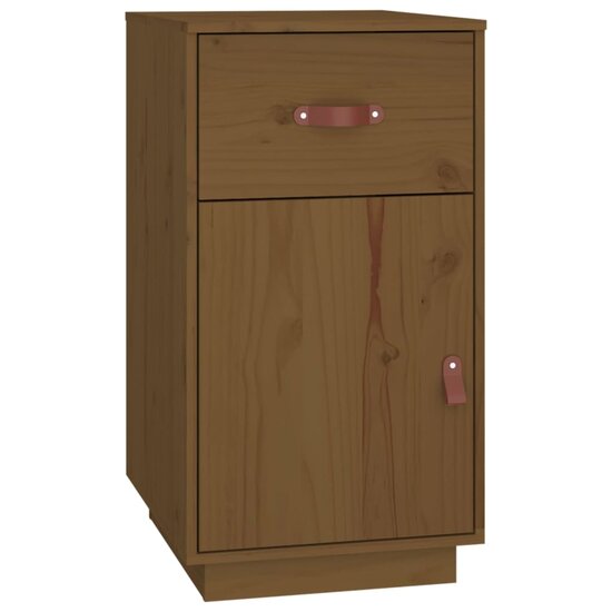 Bureau met kastjes 135x50x75 cm massief grenenhout honingbruin