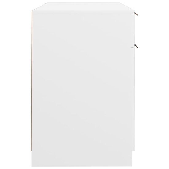 Bureau Met Bijzetkast Bewerkt Hout Wit