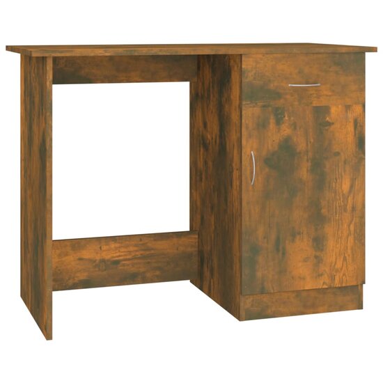 Bureau 100x50x76 cm bewerkt hout gerookt eikenkleurig