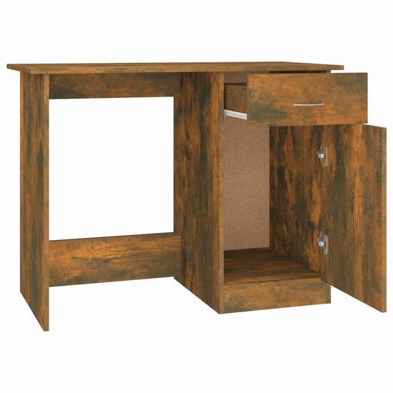 Bureau 100x50x76 cm bewerkt hout gerookt eikenkleurig