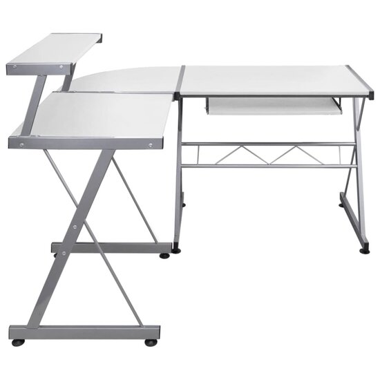 Hoekbureau 132x112x99 cm bewerkt hout wit