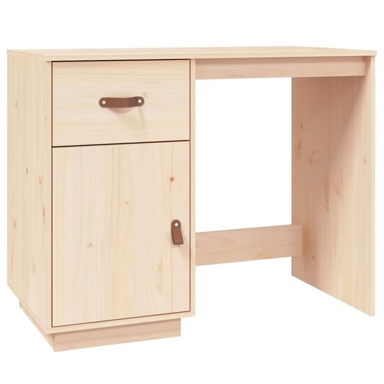 Bureau met kastjes 135x50x75 cm massief grenenhout