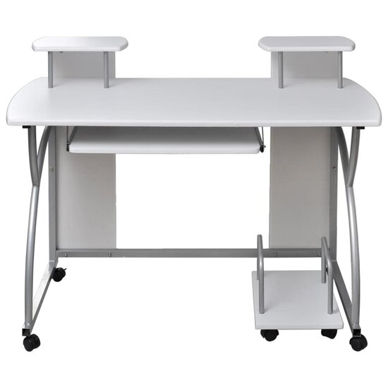 Computerbureau 110x52x88,5 cm bewerkt hout wit