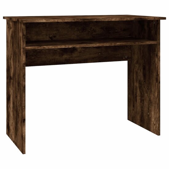Bureau 90x50x74 cm bewerkt hout gerookt eikenkleurig