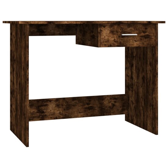 Bureau 100x50x76 cm bewerkt hout gerookt eikenkleurig