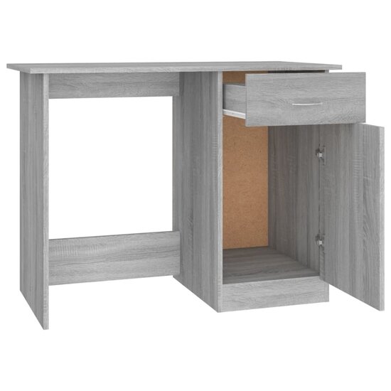 Bureau 100x50x76 cm bewerkt hout grijs sonoma eikenkleurig