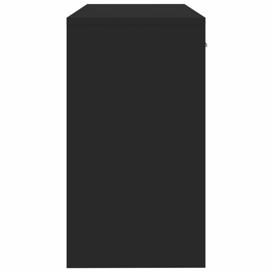Bureau Met Kast En Lade 100X40X73 Cm Bewerkt Hout Zwart