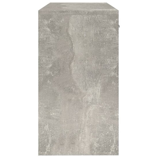Bureau met kast en lade 100x40x73 cm bewerkt hout betongrijs