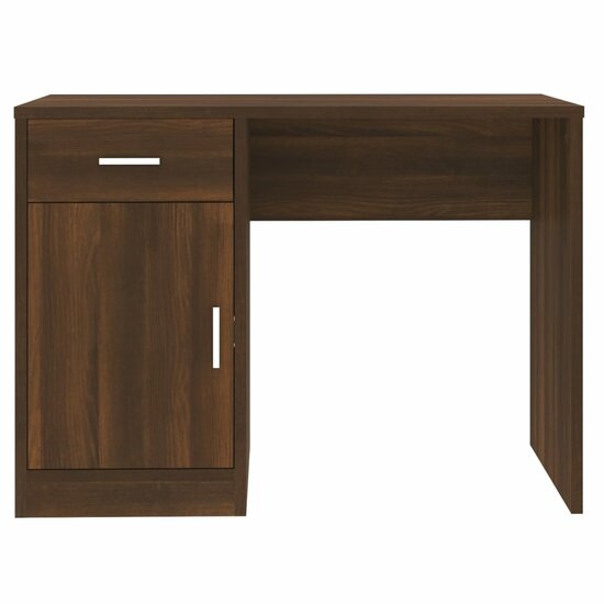 Bureau Met Kast En Lade 100X40X73 Cm Bewerkt Hout Bruineiken bruin eikenkleur