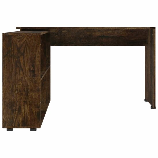 Hoekbureau bewerkt hout gerookt eikenkleurig