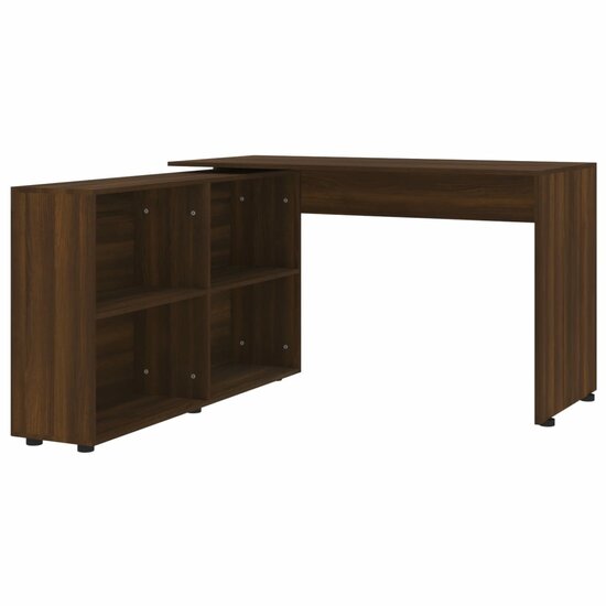 Hoekbureau Bewerkt Hout bruin eikenkleur