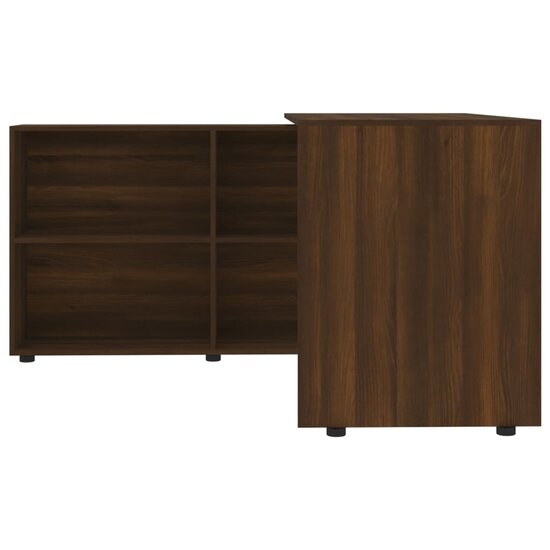 Hoekbureau Bewerkt Hout bruin eikenkleur