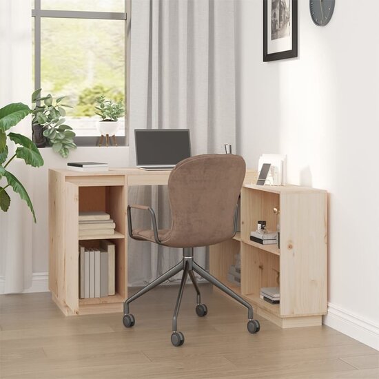 Bureau 110X50X75 Cm Massief Grenenhout Naturel