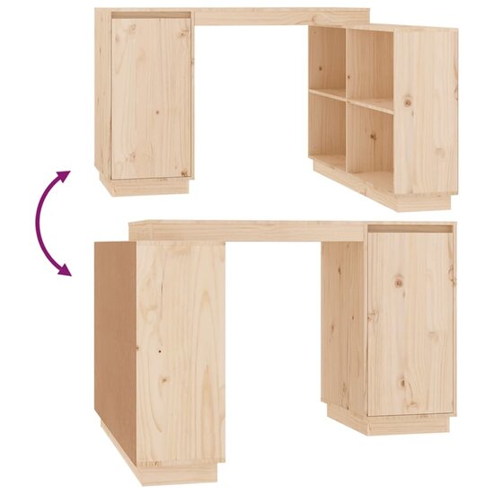 Bureau 110X50X75 Cm Massief Grenenhout Naturel