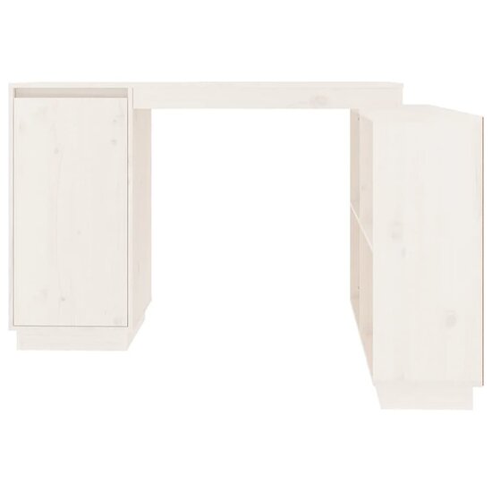 Bureau 110X50X75 Cm Massief Grenenhout Wit