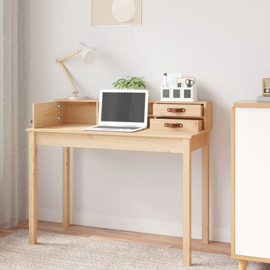 Bureau 110X50X93 Cm Massief Grenenhout Naturel