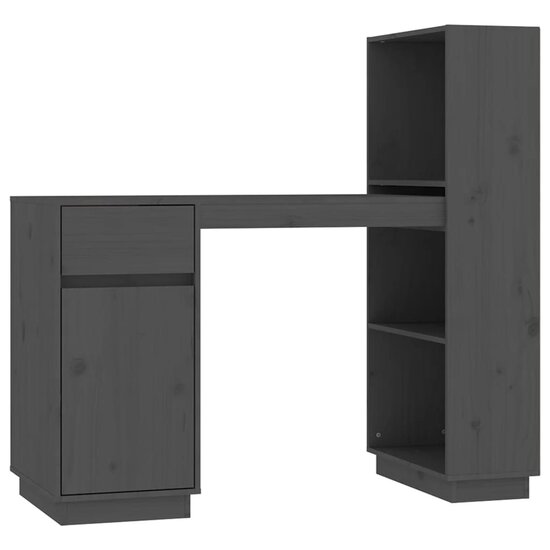 Bureau 110X53X117 Cm Massief Grenenhout Grijs
