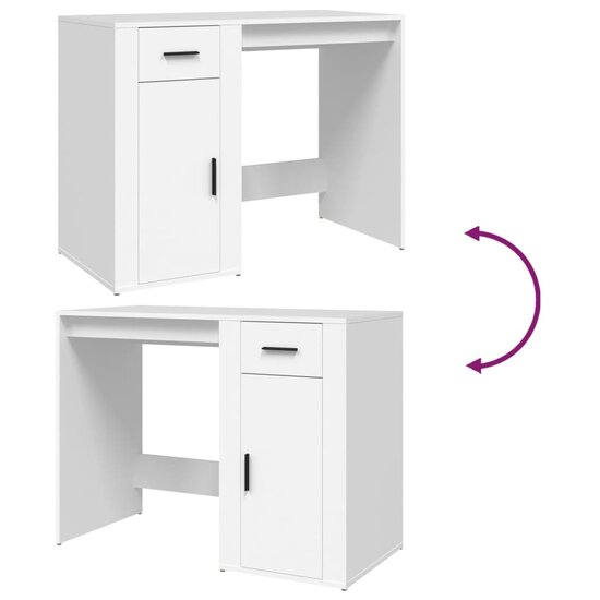 Bureau 100x49x75 cm bewerkt hout wit