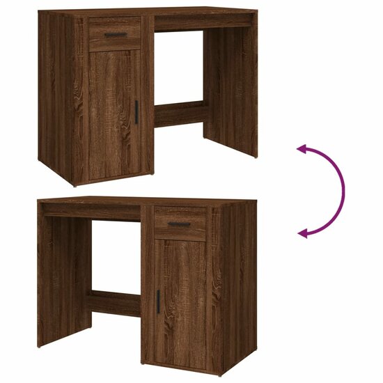 Bureau 100x49x75 cm bewerkt hout bruin eikenkleur
