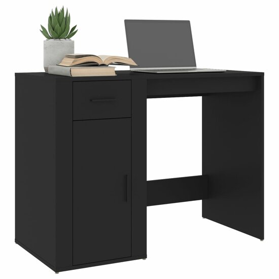 Bureau 100x49x75 cm bewerkt hout zwart