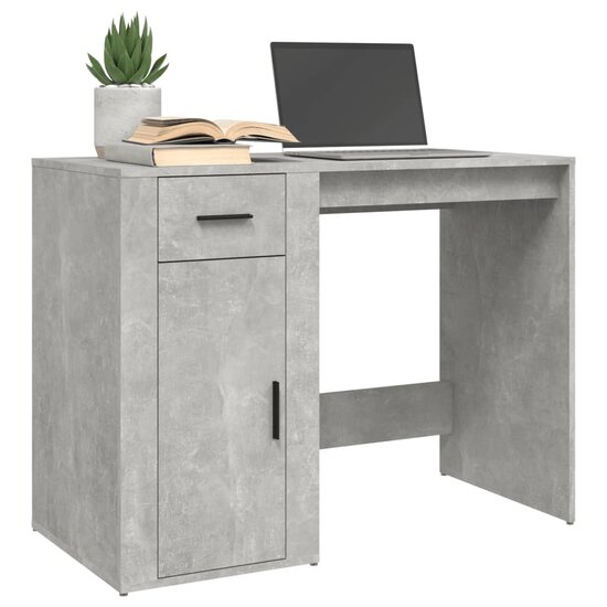 Bureau 100X49X75 Cm Bewerkt Hout Betongrijs
